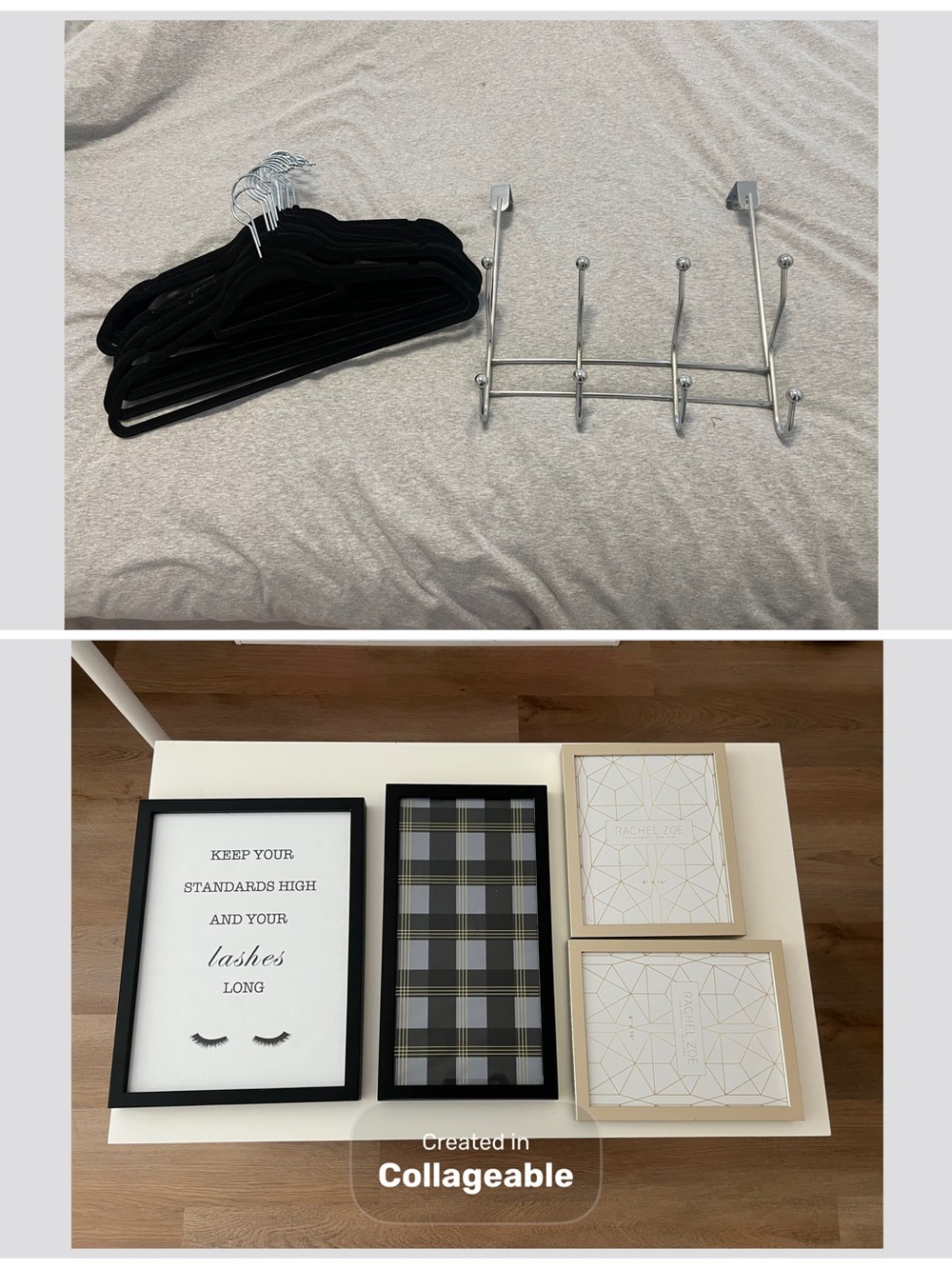 Picture Frames and Velvet Hangers